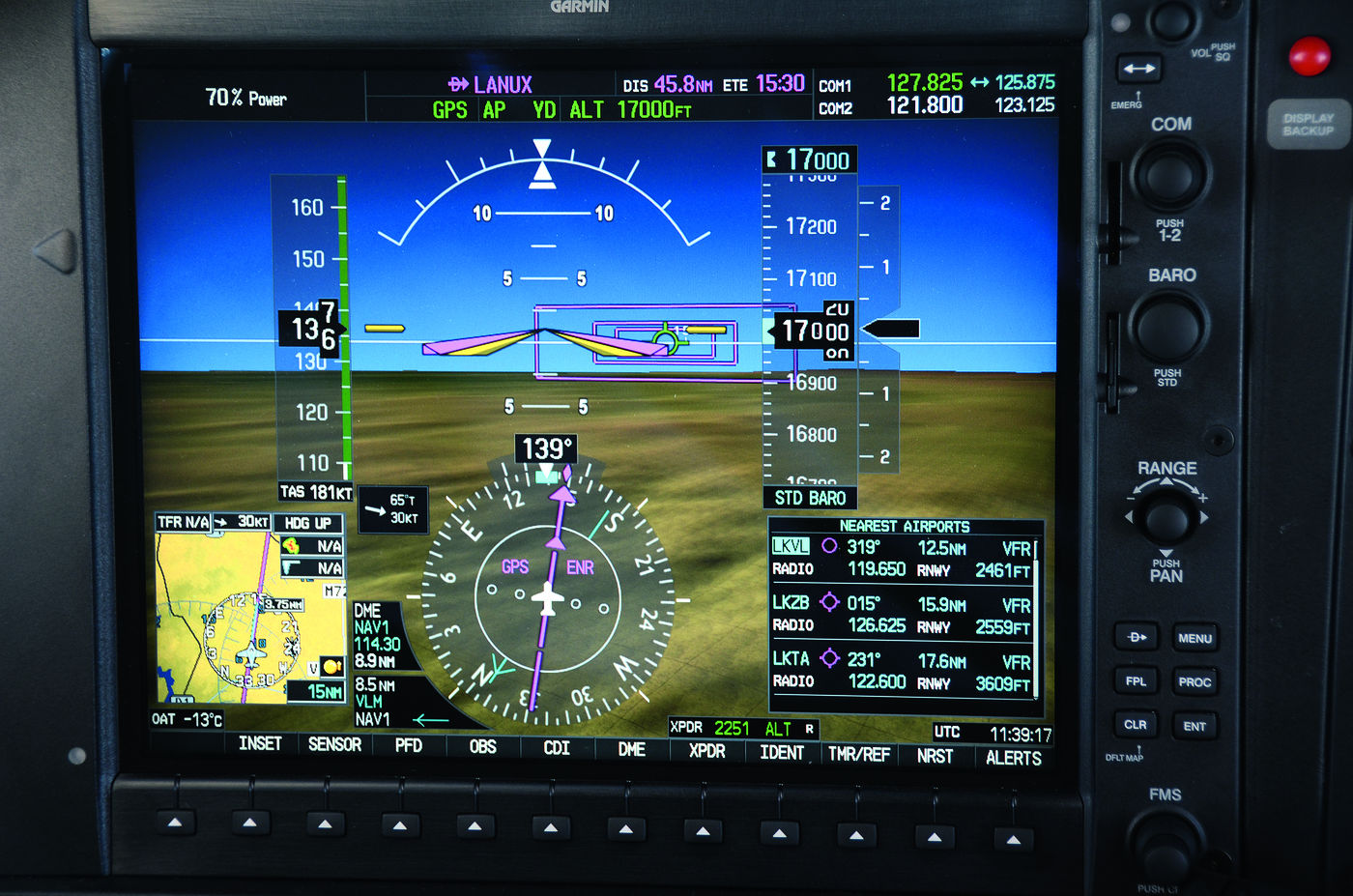 Primary Flight Display in der Cirrus