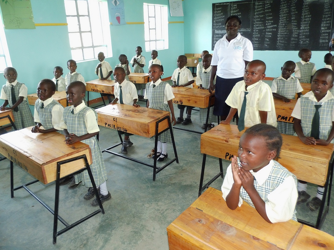 Klassenraum der Schule in Nakuru von innen.