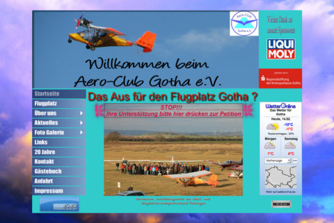 Hinsurfen: Auf der Website des Aero-Clubs Gotha kann man die Petition zum Erhalt des Sonderlandesplatzes unterzeichnen