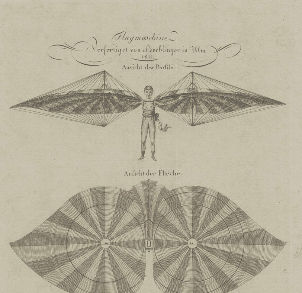Fluggerät von Albrecht Ludwig Berblinger, des Schneiders von Ulm (F 5 Chronik Zeitbild)