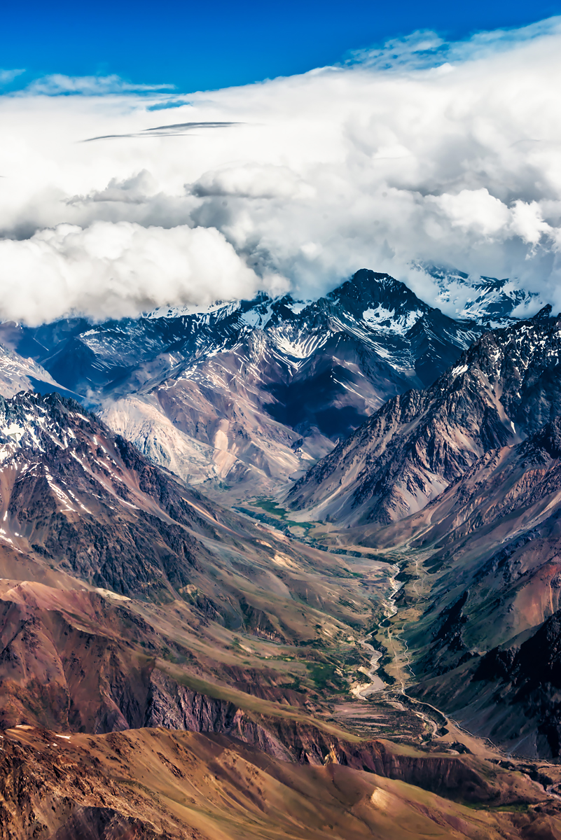 Blick auf die Anden beim Abflug aus Santiago de Chile