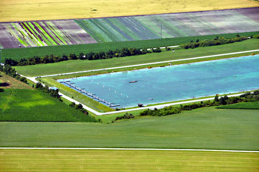 Fast da: Der Süden der Regattabahn ist für die Deutschlandflieger der Einflugpunkt in die südliche Platzrunde für Schleißheim