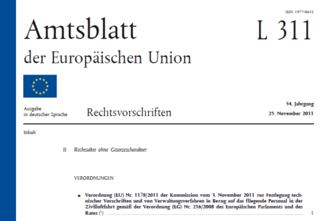 Die EASA-FCL-Lizenzvorschriften sind Gesetz