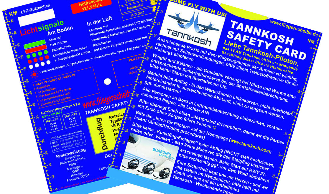 Tannkosh 2013 Safety Card