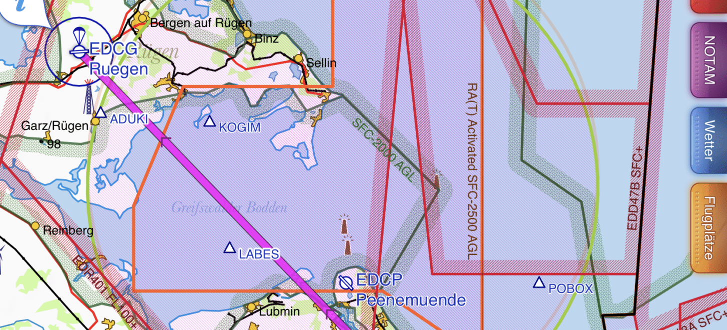 Deutsche Luftraum-Sperrungen beachten!