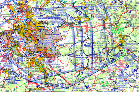 Beispiel der neuen Darstellung: So sehen die neuen ICAO-Karten der DFS aus