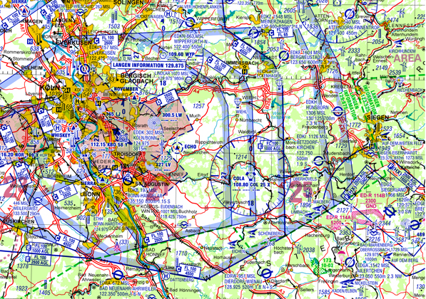 Beispiel der neuen Darstellung: So sehen die neuen ICAO-Karten der DFS aus