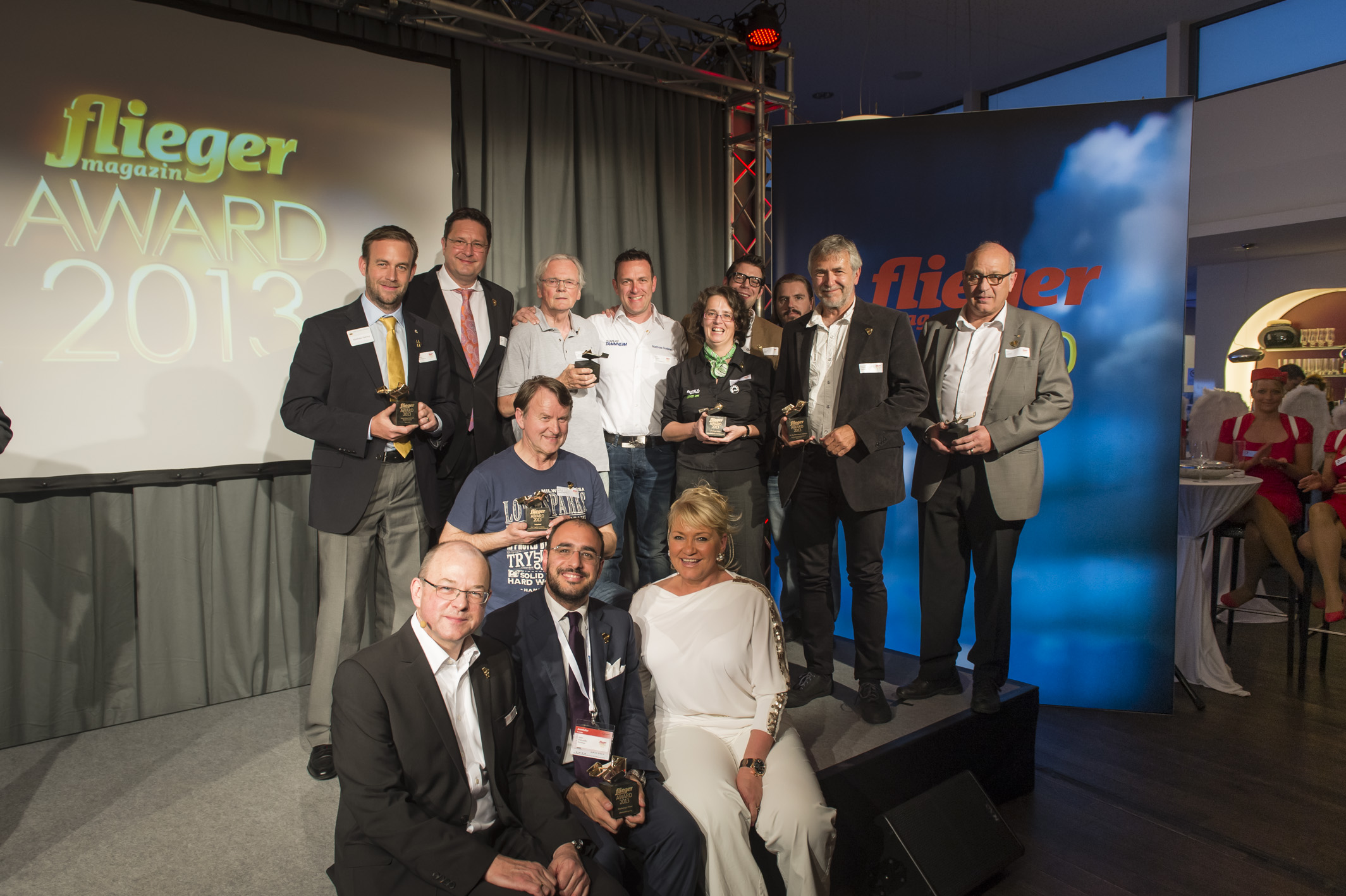 Gruppenfoto der fliegermagazin-Award Gewinner nach der Zeremonie