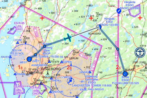 Die Region Göteborg in Mobile FliteDeck VFR