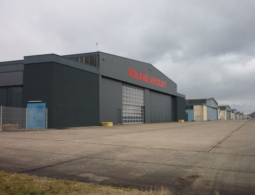 Roland Aircraft am neuen Standort Mendig in der Nähe von Koblenz