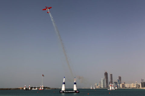 Matthias Dolderer beim 4. Trainingsflug in Abu Dhabi