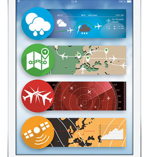Alles in einem: Wetterdaten, Navigation, Kollisionswarner und Echtzeit-Tracking für Piloten