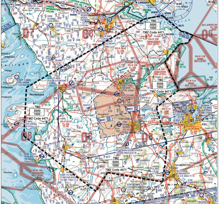 Zone mit Transponderpflicht in Norddeutschland