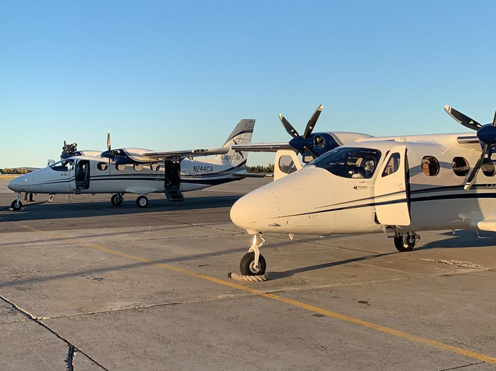 Angekommen: die ersten zwei von 100 P2012 Traveller von Tecnam bei Cape Air in Massachusetts, USA