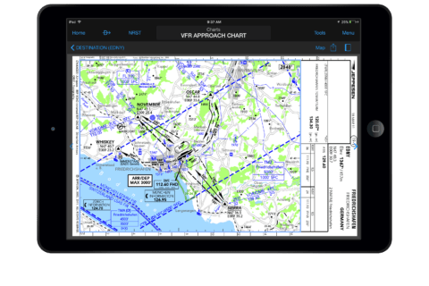 Jeppesen-Anflugkarte in Garmin Pilot