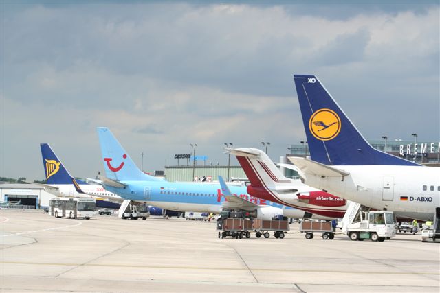 Auf dem Vorfeld des Airport Bremen