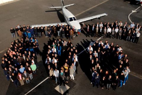 Roll-out des 600. TBM Flugzeuges von Socata