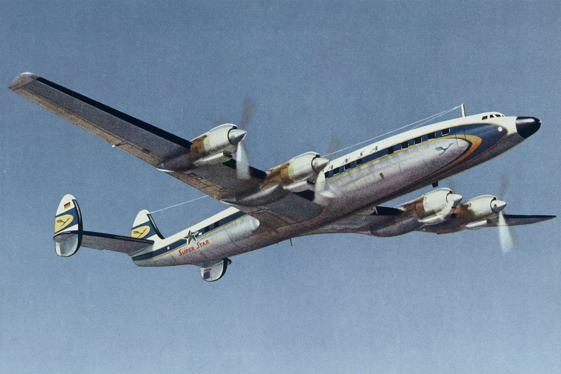 Lockheed L1649A »Super Star« der Lufthansa im Flug