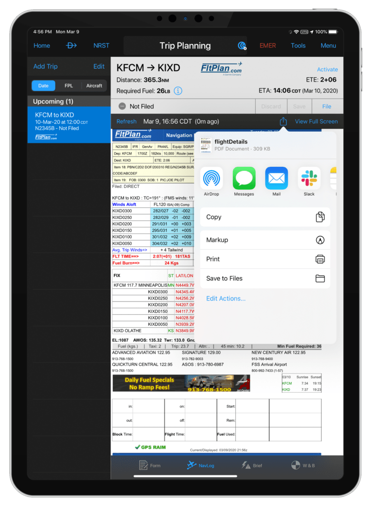 Garmin Pilot Airprint