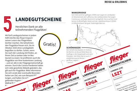 Im April gratis landen mit den fliegermagazin-Landegutscheinen