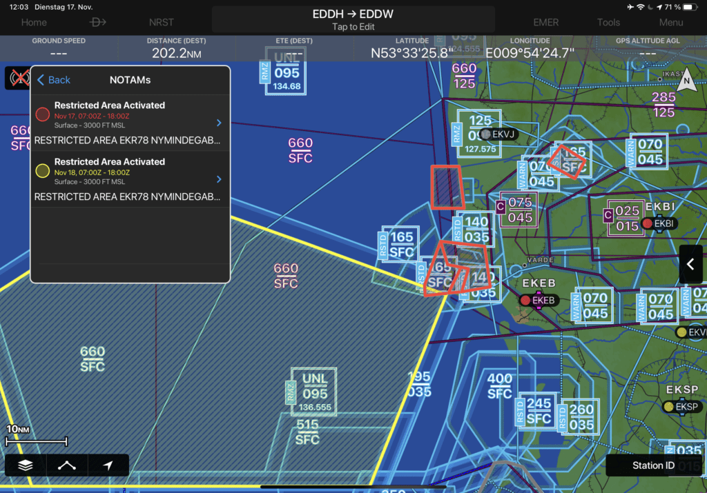 Garmin Pilot NOTAMs