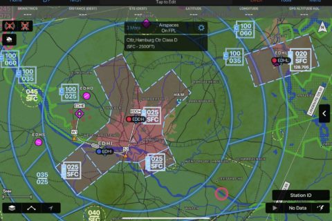 Garmin Pilot jetzt mit ICAO-Luftraumfarben