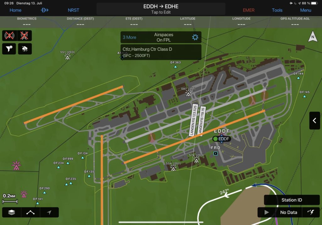 Garmin Pilot NOTAM Runway