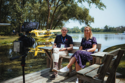 Zweiter Tag in Oshkosh: Das fliegermagazin-Team an der Seaplane Base.