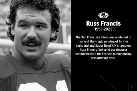 Auf Facebook heißt es: Die #49ers sind traurig über den tragischen Tod des ehemaligen Tight Ends und Super Bowl XIX Champions Russ Francis.