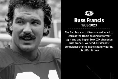 Auf Facebook heißt es: Die #49ers sind traurig über den tragischen Tod des ehemaligen Tight Ends und Super Bowl XIX Champions Russ Francis.