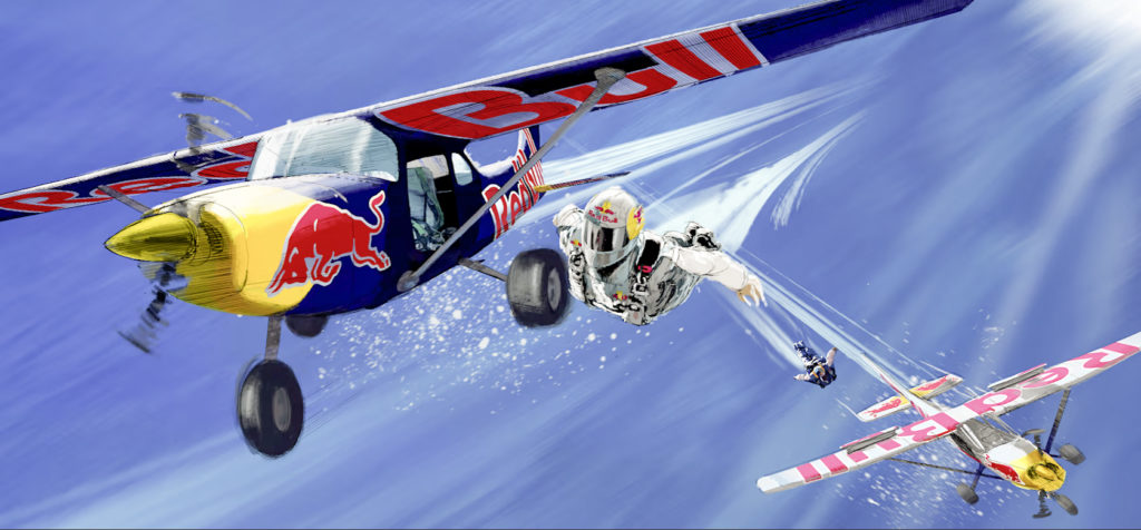 Tolle Idee? In der Grafik von Red Bull sieht der »Plane Swap« nach großem Heldentum aus.