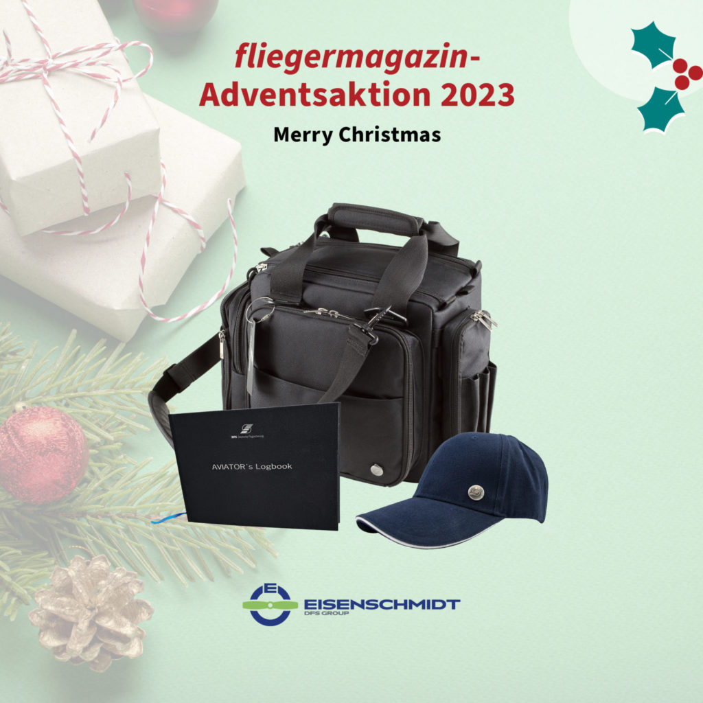 Der Preis am 9. Dezember ist ein Set vom Pilotshop Eisenschmidt. Darin enthalten eine Pilotentasche, ein Logbook und eine Cap.