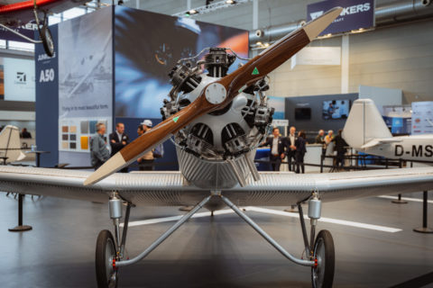 Die Heritage-Version der Junkers A50 hat einen Sternmotor und ist auf der AERO 2024 zu sehen,