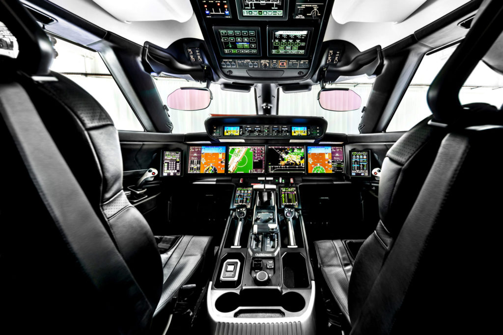 Das moderne Glascockpit der Gulfstream G700.