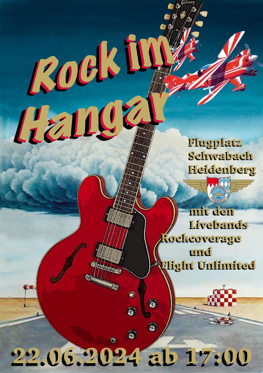 Sonnenwend- ROCK im HANGAR: Flugzeuge – Musik – Eat & Drink am Flugplatz Gauchsdorf