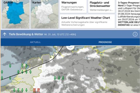 Die neuen Features der DWD Flugwetter-App im Test