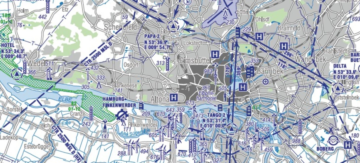 Neue VFR-Pflichtmeldepunkte in Hamburg