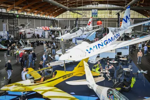 Halle B2 auf der AERO 2025: Stand von Shark.Aero.