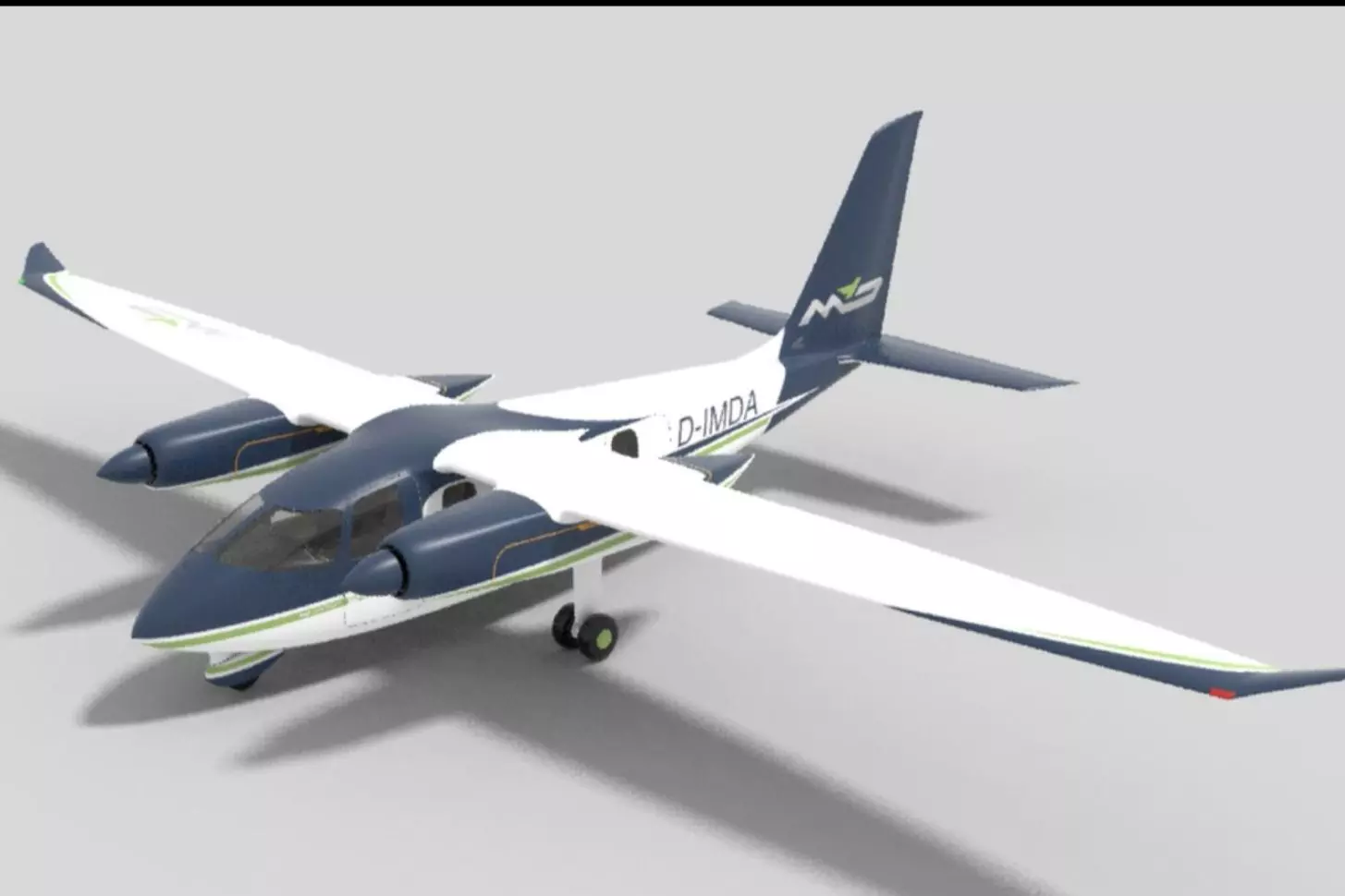 Eine Visualisierung de Flugzeugs MDA1 von MD Aircraft.