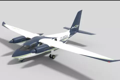 Eine Visualisierung de Flugzeugs MDA1 von MD Aircraft.